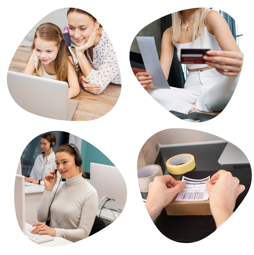 Order process collage